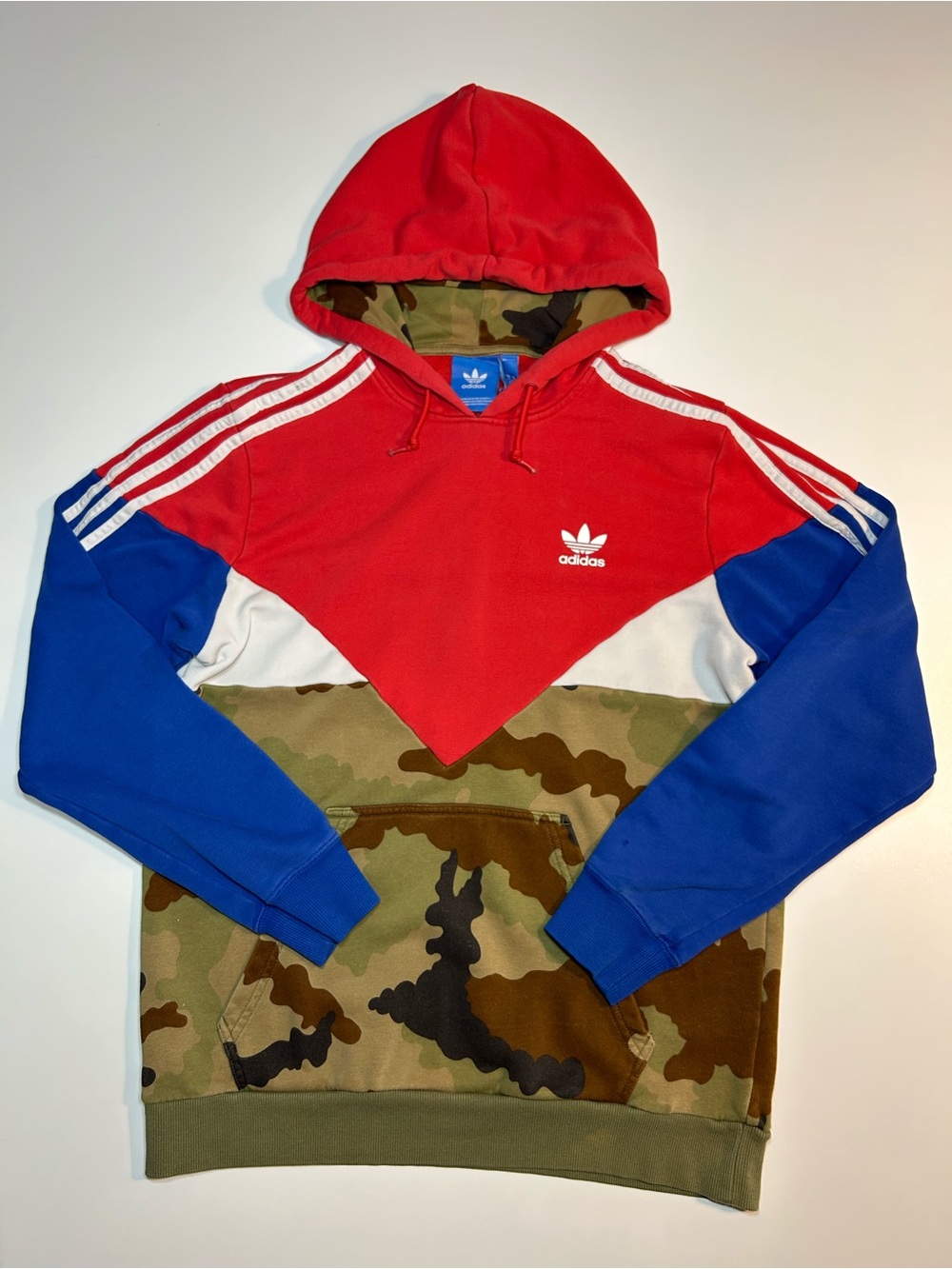 Adidas Originals Camo Pack ES OTH Colorblock Chevron Hoodie Red Blue
